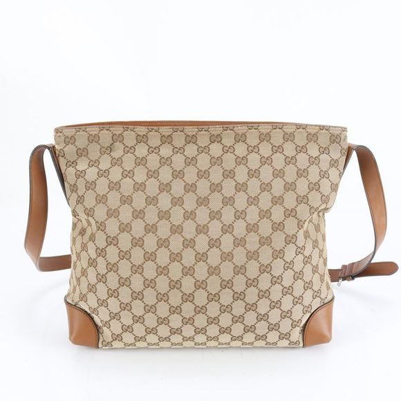 Gucci GG Canvas 308930 Leather Shoulder Bag Crossbody Messenger Commuter Brown - Picture 3 of 12